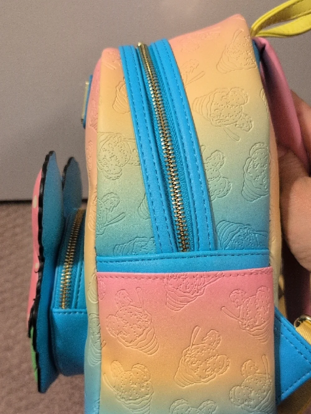 Loungefly Disney Parks Pastel Rainbow Shaved Ice Mickey Mini Backpack NWT